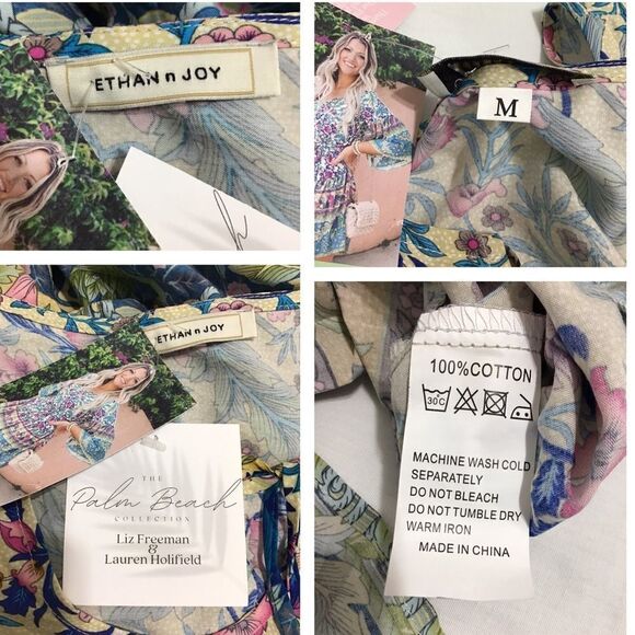 Ethan n Joy Mini Dress The Palm Beach Collection Floral Mini New Size Medium - Picture 13 of 13